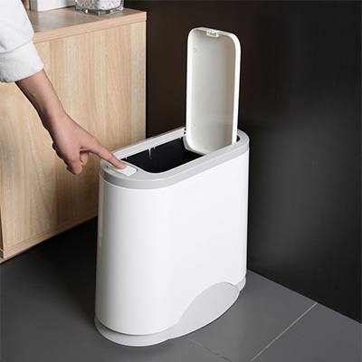 按压式窄缝垃圾桶