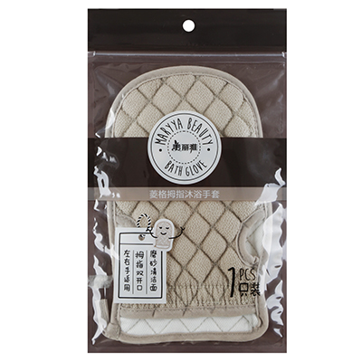 菱格拇指沐浴手套